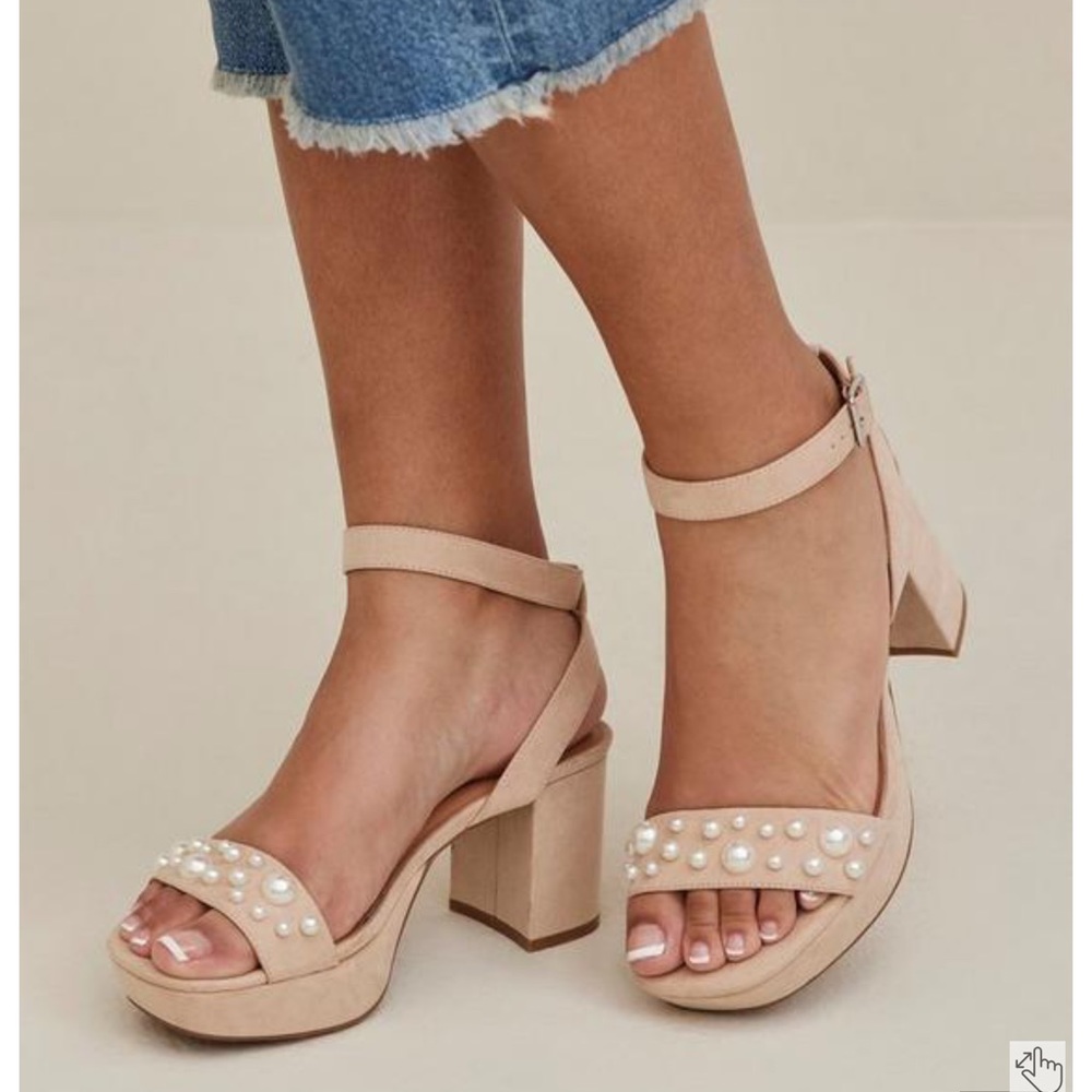 Torrid Wide fit pearl sandles